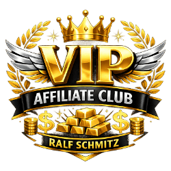 Das VIP Affiliate Club Logo dieser Website, im Webformat 250x250